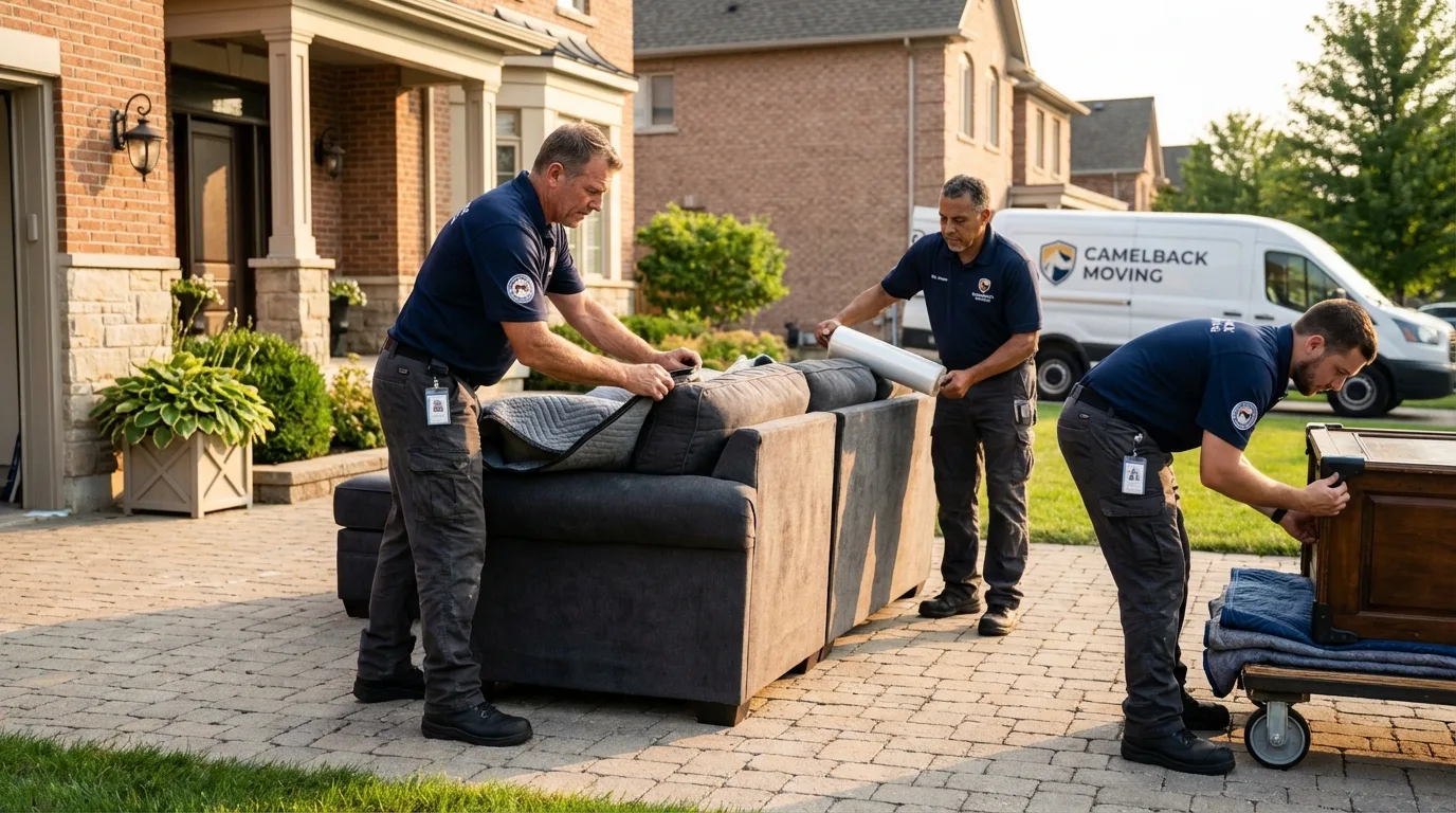 Large estate moving crew wrapping furniture in Laughlin, NV